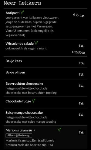 Starter and desert options: many of these can be made vegan  at Eetwinkel Buurman en Buurman - Rodeweg in Groningen
