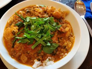 Thai cauliflower curry at Qulture in Puerto Vallarta