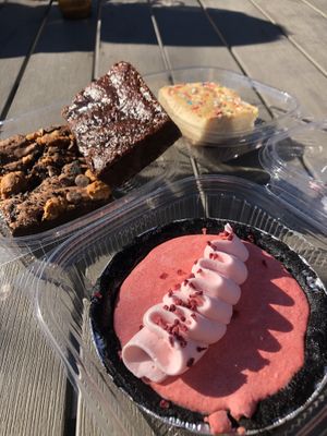 Brownies and cheesecake from a pop up market   at Mindful Baking Kitchen & Cafe in Chicago