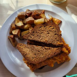 Chorizo breakfast sandwich at Mindful Baking Kitchen & Cafe in Chicago