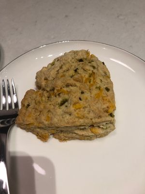 Delicious “cheese” and jalapeño scone at Bonus Bakery in Vancouver