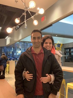 Happy vegan couple  at Bonus Bakery in Vancouver