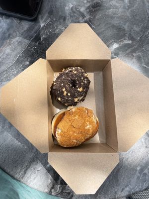 Oreo and cookie donut the second one was AMAZING at Valhalla Bakery in St Petersburg