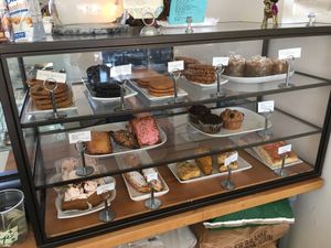 Dessert display. at Valhalla Bakery in St Petersburg