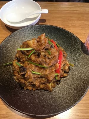 The most amazing aubergine and potato mash  at Better Way 素研 - Sù Yán Sù Shí Cān Tīng - Minzheng St in Dalian