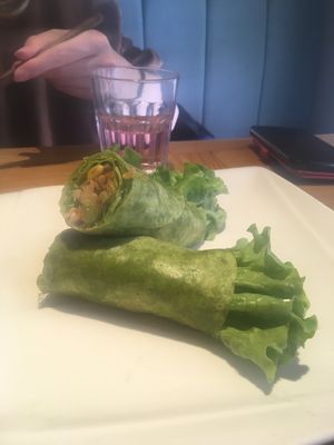 Fresh green rolls  at Better Way 素研 - Sù Yán Sù Shí Cān Tīng - Minzheng St in Dalian