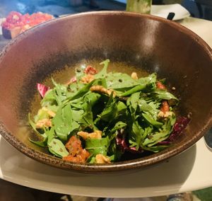 Rocket, semi dried tomato and walnut salad with black truffle dressing at Prego in Koh Samui