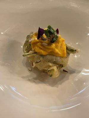 Tempura pumpkin  at Antonio Chiodi Latini in Turin
