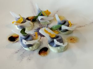 Sweet potato filled with lemon oil at Antonio Chiodi Latini in Turin