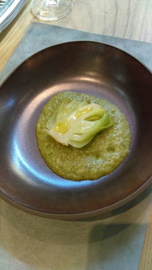 Pak choy second dish just delicious at Antonio Chiodi Latini in Turin