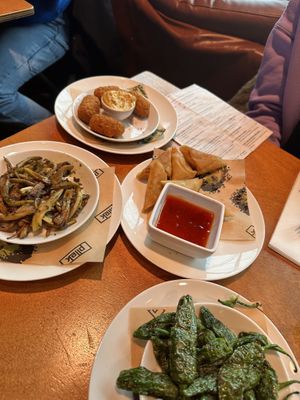 Mushroom crochets were amazing as was the samosas and vegan too!  at Pllek in Amsterdam