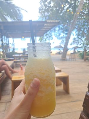 Pineapple juice at Palmar Beach Lodge in Bastimento