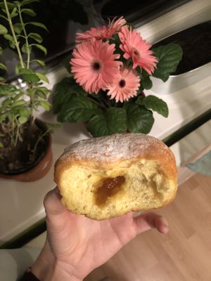 Vegan donut with apricot jam. at Gostilna Pri Pošti in Ptuj