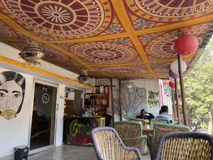 Roof top setting   at Good Vibes Cafe in Agra