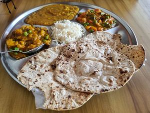 Thali at Good Vibes Cafe in Agra