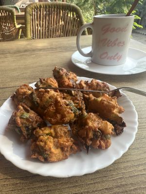 veg pakoras  at Good Vibes Cafe in Agra