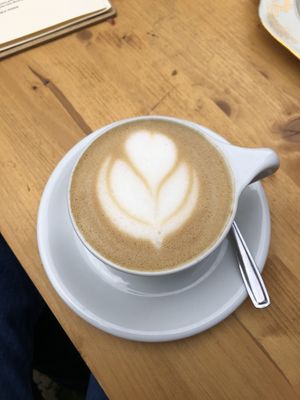 Cappuccino with oatmilk  at Roche in Paris