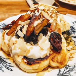 Roastes pear and fig pancakes at Roche in Paris