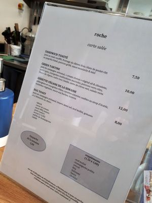 Menu at Roche in Paris