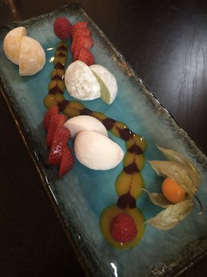 A trio of sorbet dumplings!  at Kobe in Luxembourg City