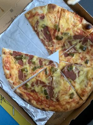 pepperoni diablo pizza at Vegan Pub in Bratislava