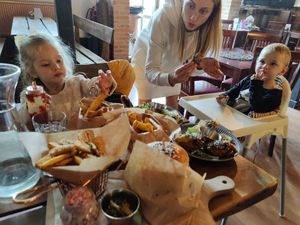 Burgers and nuggets at Vegan Pub in Bratislava