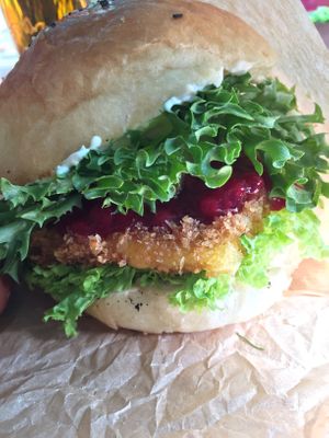 The Slovak burger at Vegan Pub in Bratislava