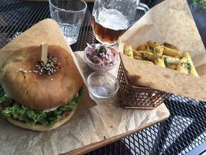 California burger menue  at Vegan Pub in Bratislava