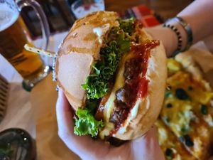 California burger at Vegan Pub in Bratislava