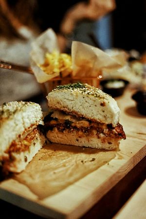 Vegan burger at Vegan Pub in Bratislava