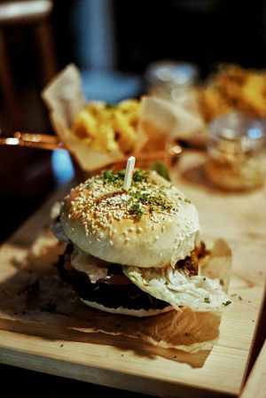 Burger at Vegan Pub in Bratislava