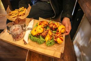 vegan nuggets menu at Vegan Pub in Bratislava