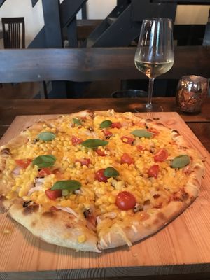 Delicious vegan pizza. at Vegan Pub in Bratislava