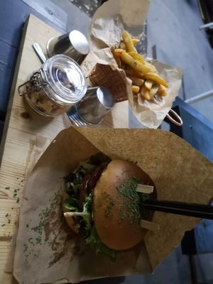 Burger menu at Vegan Pub in Bratislava