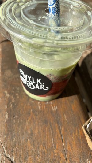 Iced strawberry matcha late  at Little Mylkbar in Parkville