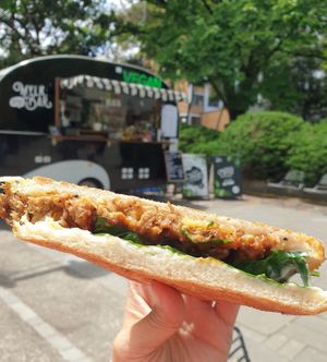 A Toastie Fable $13.00: YUM, the bbq sauce is not too sweet at Little Mylkbar in Parkville