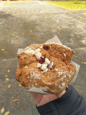 Lemon raspberry muffin: soft and moist, needs more lemon flavour at Little Mylkbar in Parkville