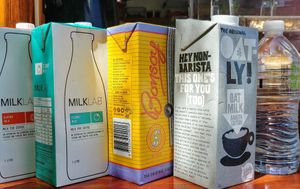 Plant milk range at Little Mylkbar in Parkville