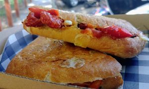 Pepperoni toastie at Little Mylkbar in Parkville
