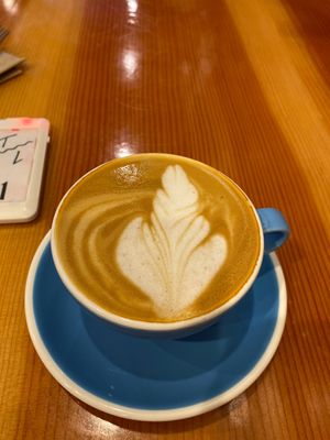Almond milk latte  at Tender Loving Coffee in Chico