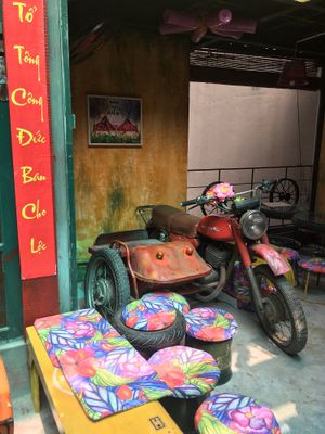 inside at Hidden Gem Cafe in Hanoi