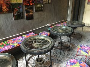 inside at Hidden Gem Cafe in Hanoi