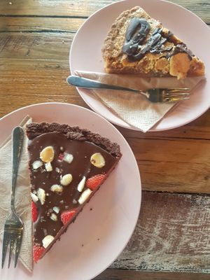 Sweets. Bottom is vegan tart. at Bad Love Club in Footscray