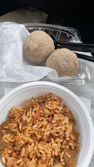 Jambalaya and Boudin Balls at Soul Food Vegan in Houston