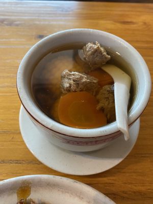 Corn soup $4 at Leaf Corner 慈素 - Sembawang in North Singapore