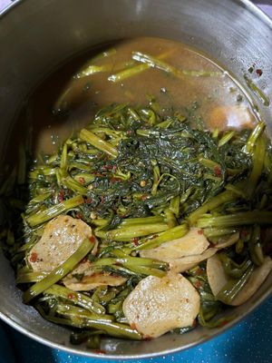 Balachan Kangkong: greens can also be so yummy at Leaf Corner 慈素 - Sembawang in North Singapore