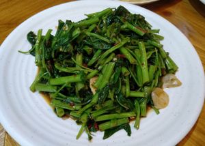 Fried Kang Kong at Leaf Corner 慈素 - Sembawang in North Singapore