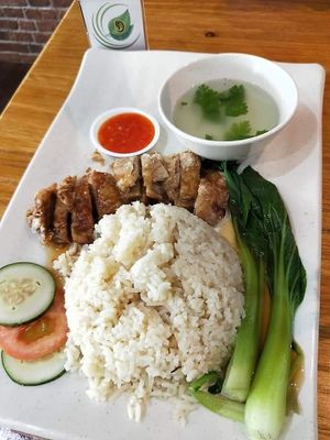 Vegetarian Roasted chicken rice at Leaf Corner 慈素 - Sembawang in North Singapore