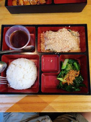 Oat prawn rice bento at Leaf Corner 慈素 - Sembawang in North Singapore