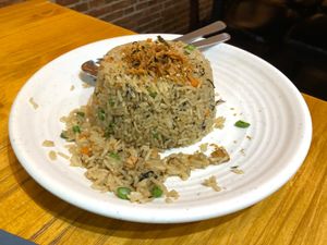 Olive fried rice at Leaf Corner 慈素 - Sembawang in North Singapore